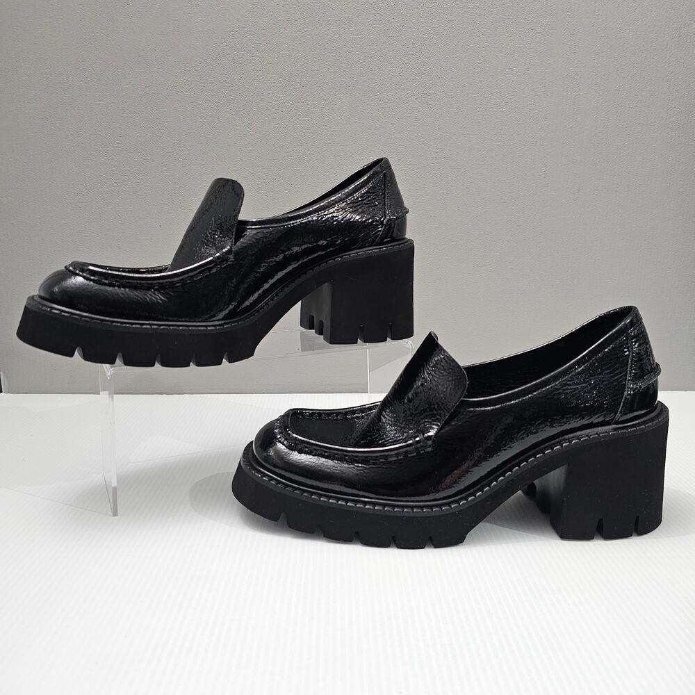 NEW Pedro Garcia Zavanna Loafer Platform Heel Slip On Black Patent Leather EU 40 - Picture 2 of 14